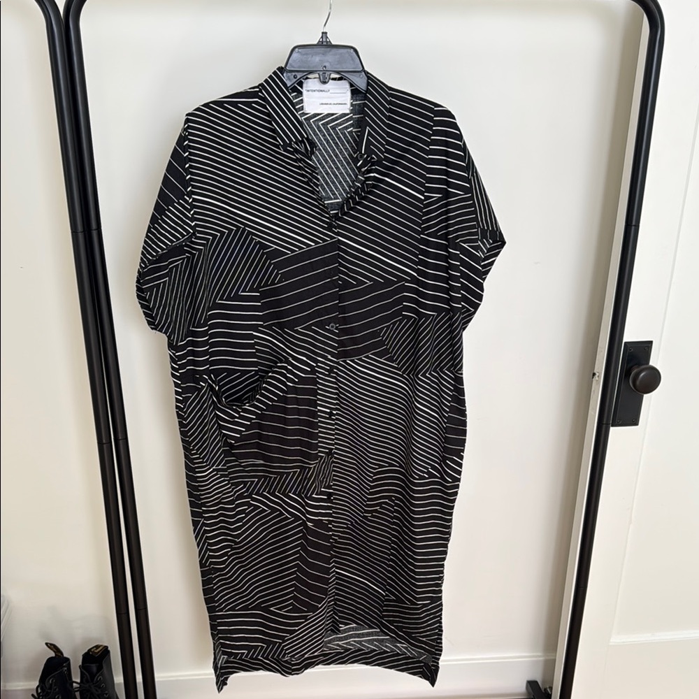 Intentionally Blank Black and White graphic print dress